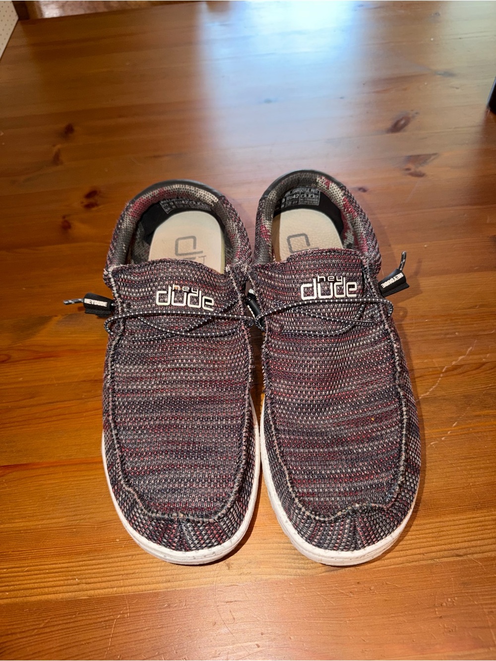 Hey Dude Slip-On Sneakers in Maroon Knit